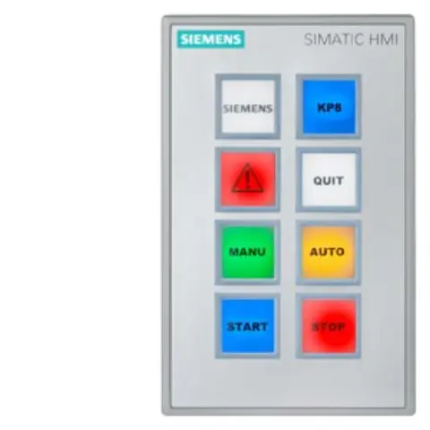 Front view of Siemens 6AV3688-3AY36-0AX0 HMI panel with LED indicators