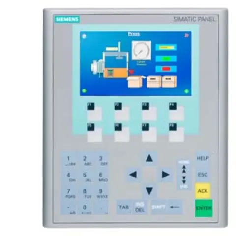 Front view of Siemens 6AV6647-0AJ11-3AX1 HMI panel with 4 inch display