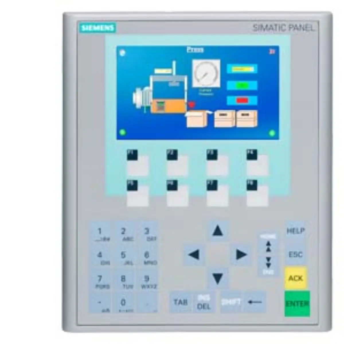 Front view of Siemens 6AV6647-0AJ11-3AX1 HMI panel with 4 inch display