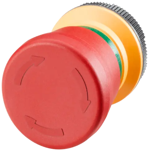 Siemens 6AV7674-1MA00-0AA0 red emergency stop pushbutton unit