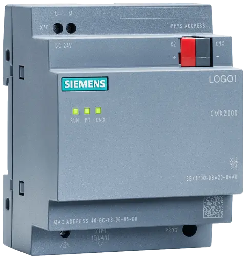 Front view of Siemens 6BK1700-0BA20-0AA0 LOGO! CMK2000 module