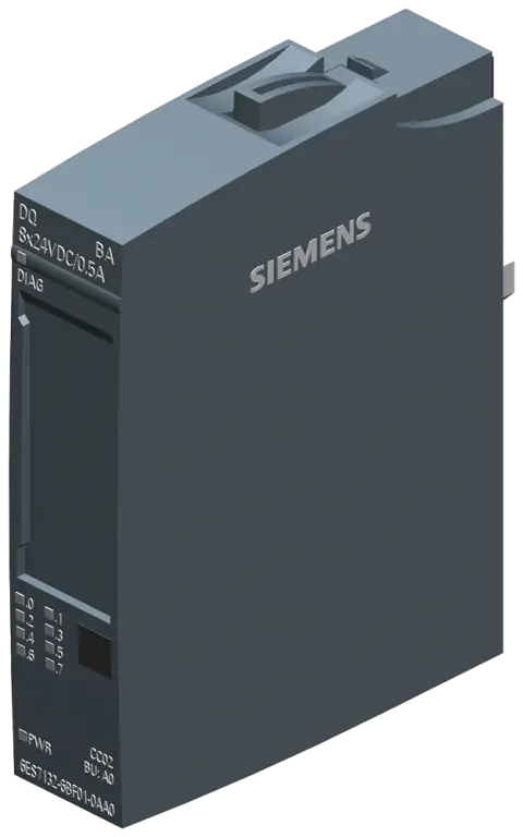 Front view of Siemens 6ES7132-6BF01-0AA0 digital output module with color code CC02