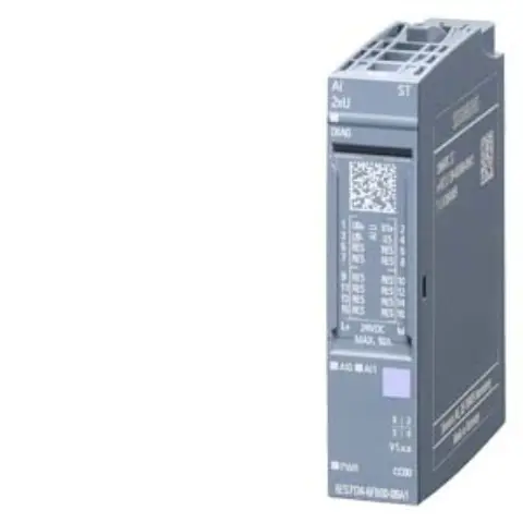 Front view of Siemens 6ES7134-6FB00-0BA1 analog input module showing color code CC00