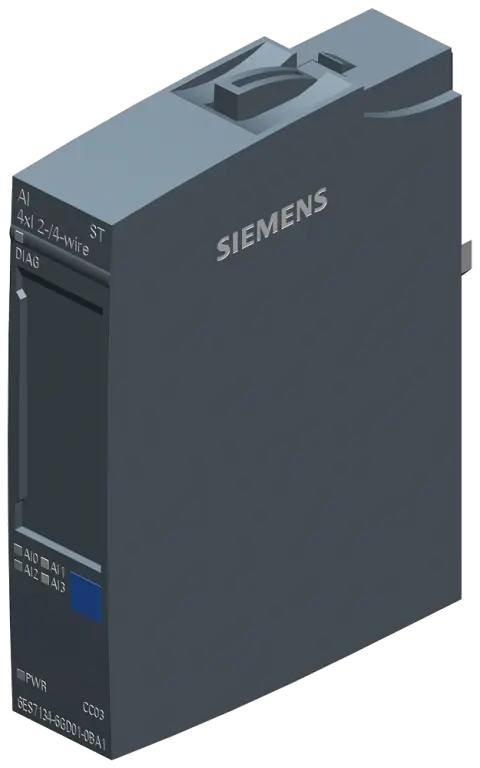 Front view of Siemens 6ES7134-6GD01-0BA1 analog input module