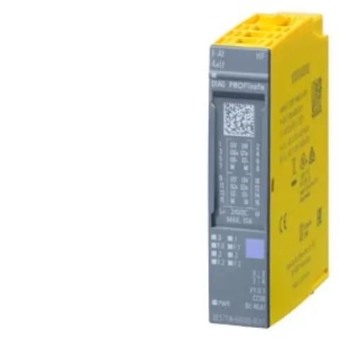 Front view of Siemens 6ES7136-6AB00-0CA1 analog input module showing labeling