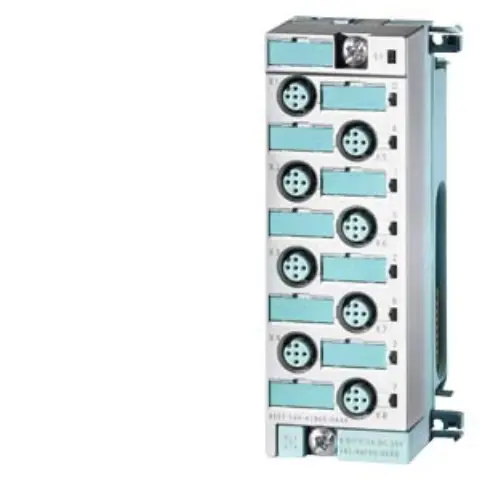 Front view of Siemens 6ES7141-4BH00-0AA0 digital expansion module showing connection ports