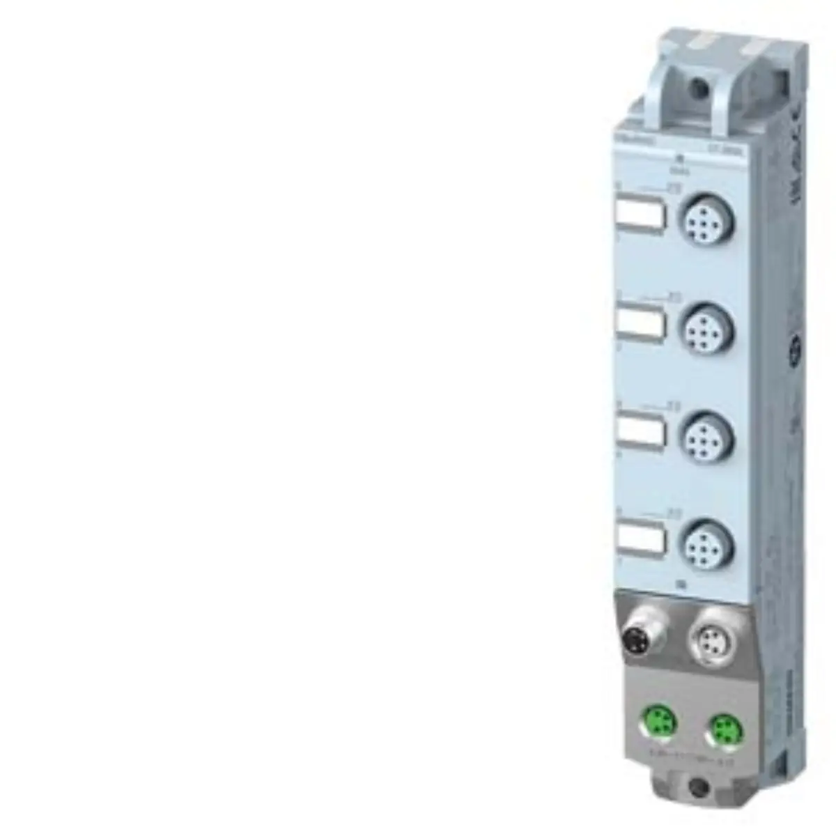 Front view of Siemens 6ES7141-5AF00-0BA0 digital input module showing M12 connectors