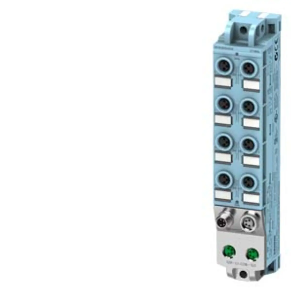 Front view of Siemens 6ES7141-5BF00-0BA0 digital input module showing M8 connectors