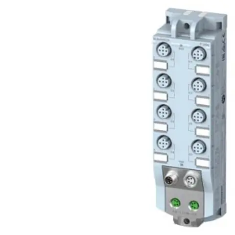 Front view of Siemens 6ES7142-5AF00-0BA0 digital I/O module showing connection ports