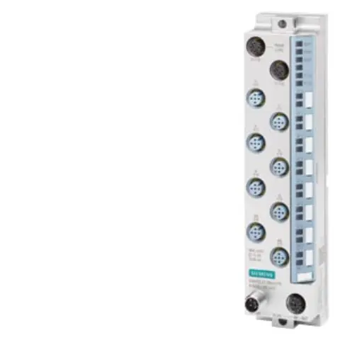 Front view of Siemens 6ES7146-6HF00-0BB0 analog I/O module with M12 connectors