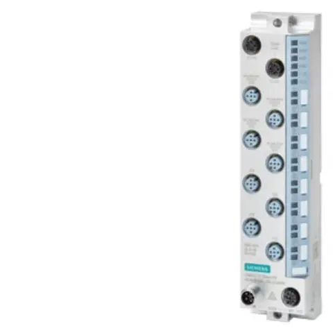 Front view of Siemens 6ES7148-6JJ00-0BB0 IO-Link master unit showing M12 connectors