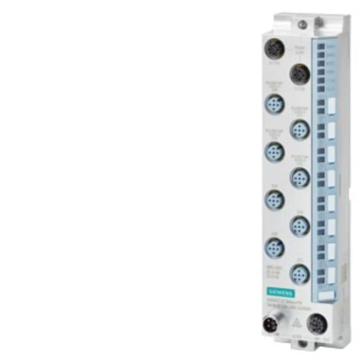 Front view of Siemens 6ES7148-6JJ00-0BB0 IO-Link master unit showing M12 connectors