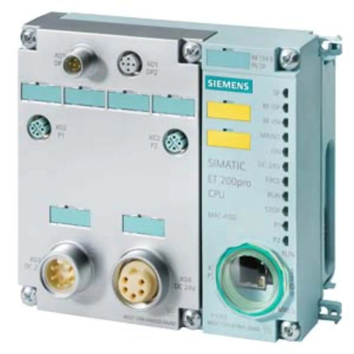 Front view of Siemens 6ES7154-8FB01-0AB0 IM 154-8 F PN/DP CPU controller unit