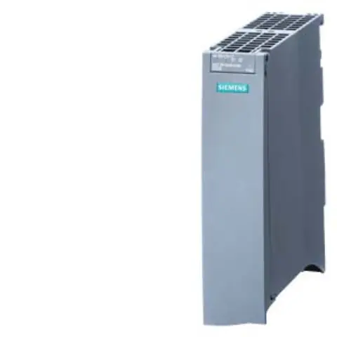 Front view of the Siemens 6ES7155-5AA00-0AC0 SIMATIC ET 200MP interface module showing port configuration