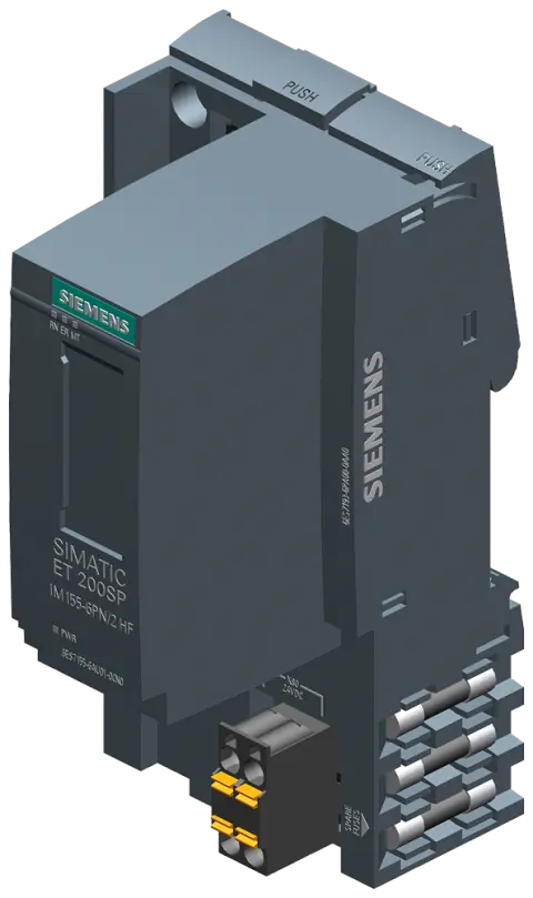 Front view of the Siemens 6ES7155-6AU01-0CN0 IM 155-6PN/2 interface module