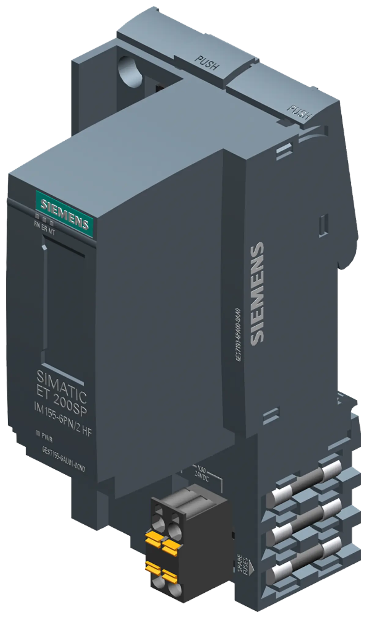 Front view of the Siemens 6ES7155-6AU01-0CN0 IM 155-6PN/2 interface module