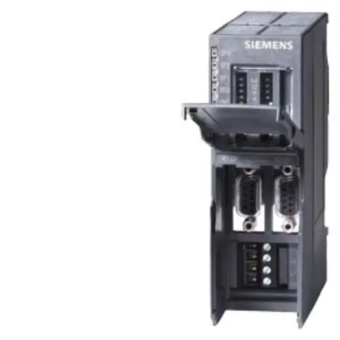 Front view of Siemens 6ES7158-0AD01-0XA0 DP/DP coupler module
