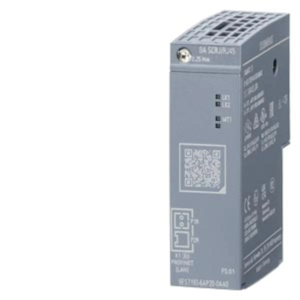 Front view of Siemens 6ES7193-6AP20-0AA0 BusAdapter module showing connection ports