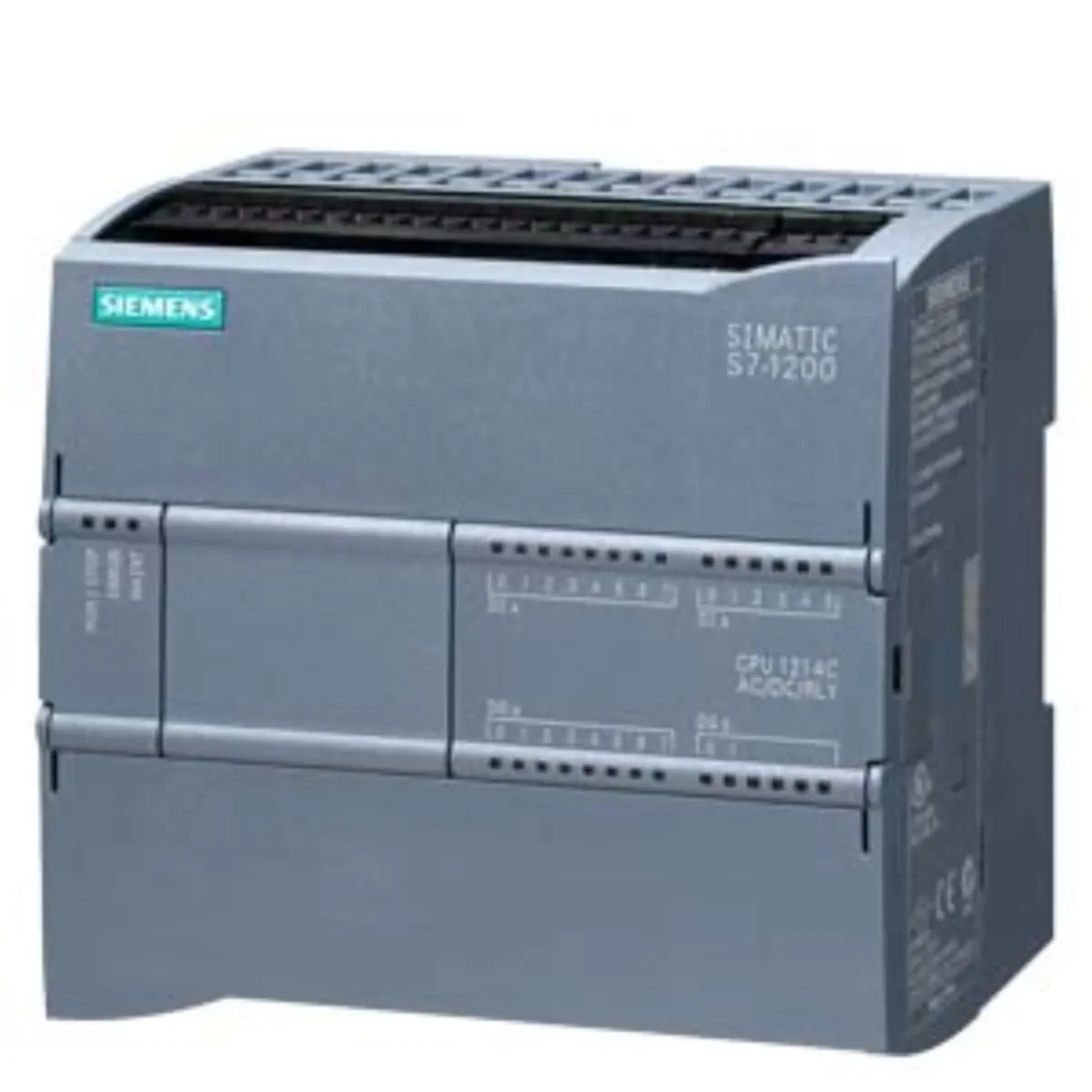 Front view of Siemens 6ES7214-1BG40-0XB0 CPU 1214C compact controller unit