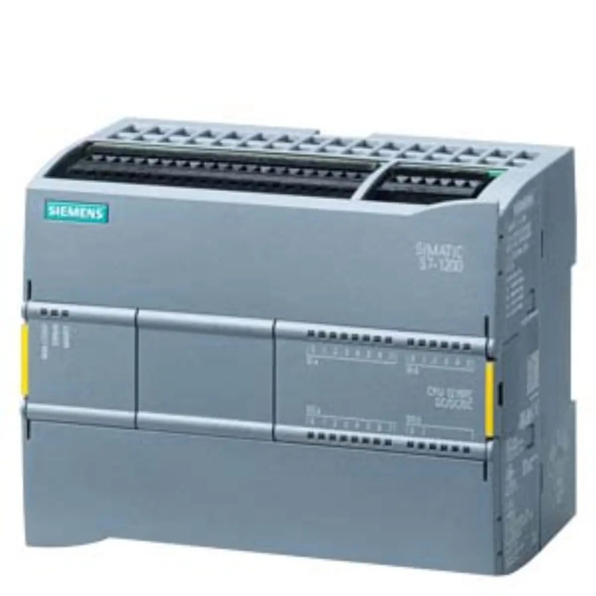 Front view of Siemens 6ES7215-1AF40-0XB0 compact CPU module with label