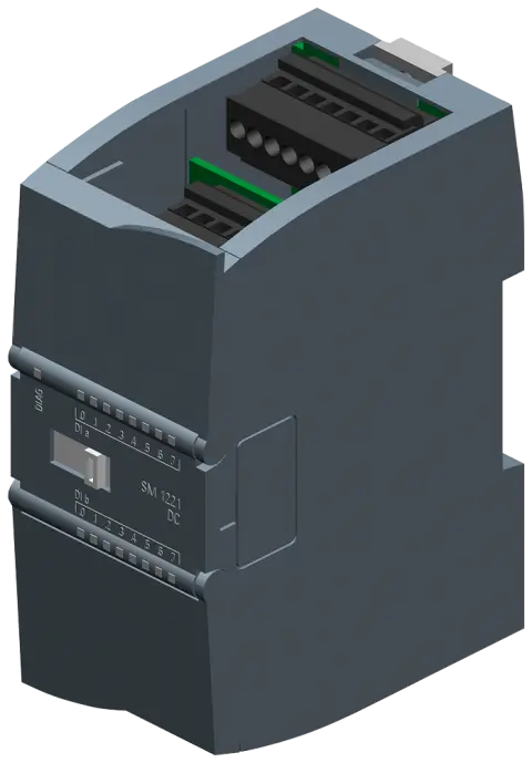 Front view of Siemens 6ES7221-1BH32-0XB0 digital input module showing terminal blocks