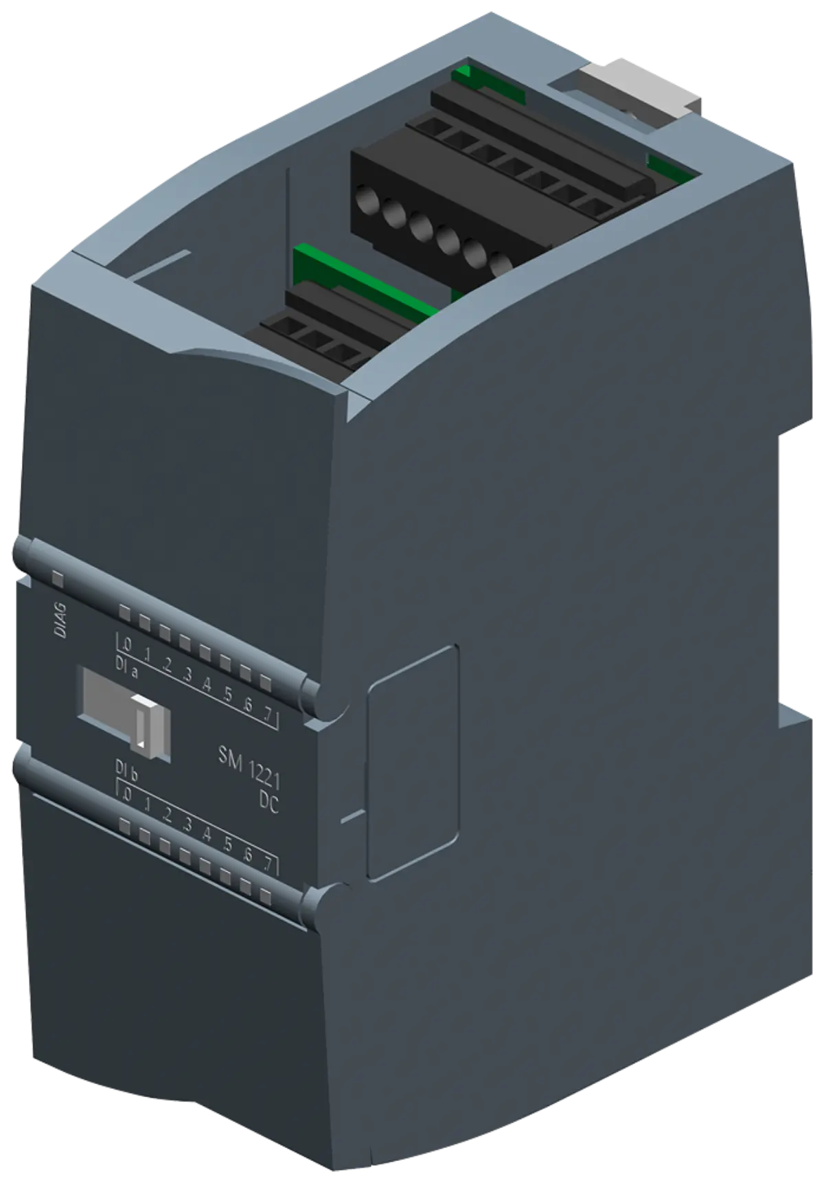 Front view of Siemens 6ES7221-1BH32-0XB0 digital input module showing terminal blocks