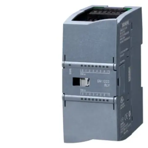 Front view of Siemens 6ES7222-1HH32-0XB0 digital output module showing terminal blocks