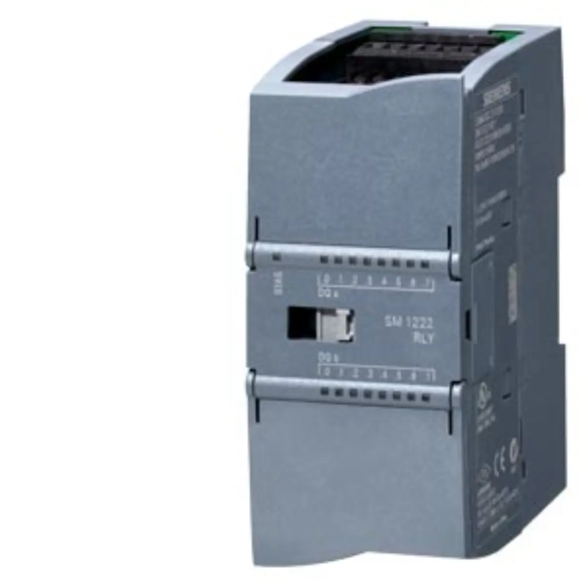 Front view of Siemens 6ES7222-1HH32-0XB0 digital output module showing terminal blocks