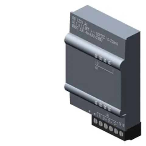 Front view of Siemens 6ES7231-4HA30-0XB0 SB 1231 analog input module showing terminal blocks