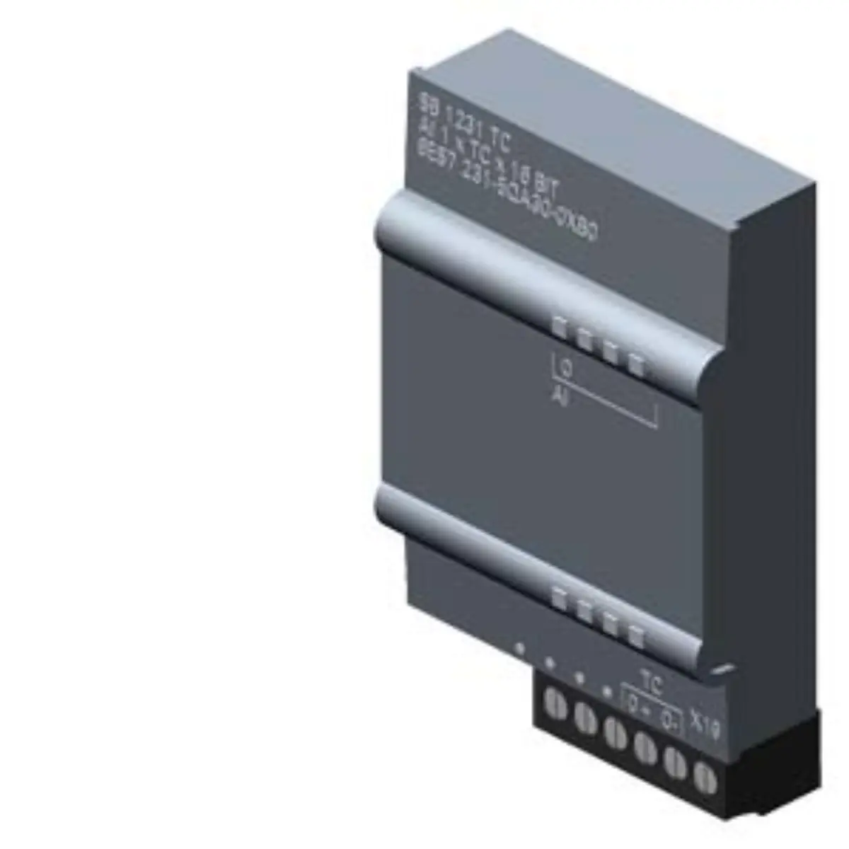 Front view of Siemens 6ES7231-5QA30-0XB0 SB 1231 thermocouple signal board module