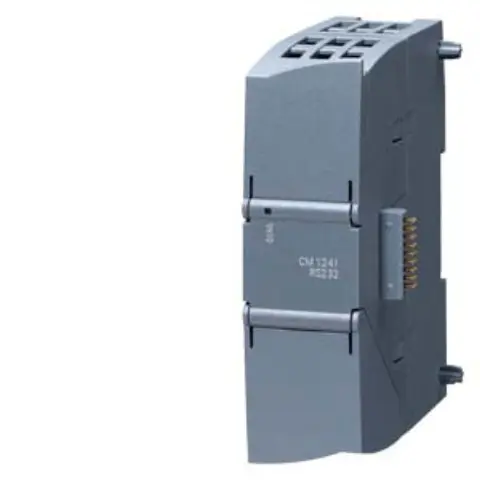 Front view of Siemens 6ES7241-1AH32-0XB0 CM 1241 module showing 9-pin D-sub connector