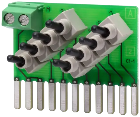 Front view of Siemens 6ES7274-1XF30-0XA0 SIM 1274 simulator module with input switches