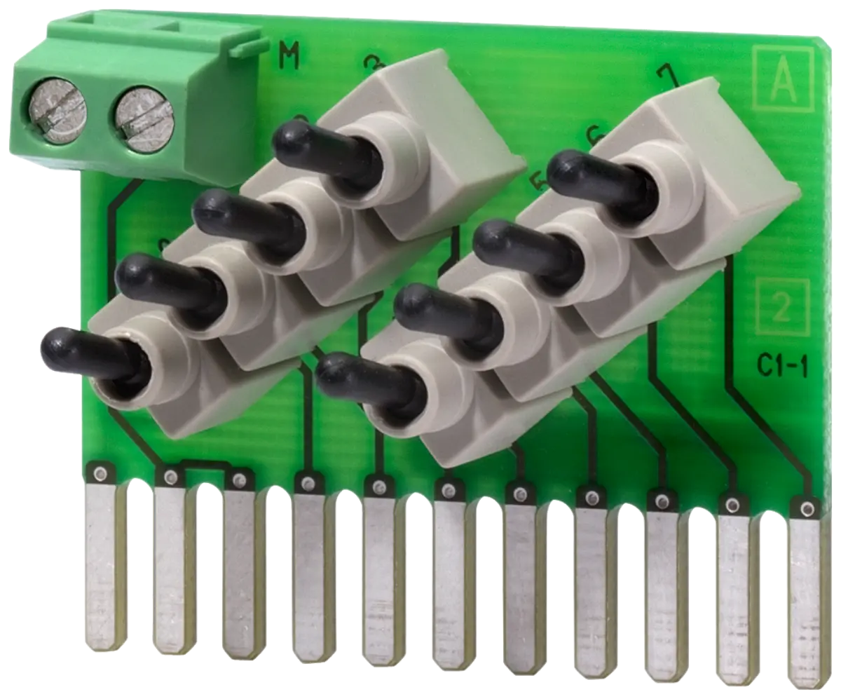 Front view of Siemens 6ES7274-1XF30-0XA0 SIM 1274 simulator module with input switches